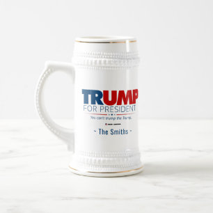 Caneca De Cerveja Trump para presidente Adicionar seu nome