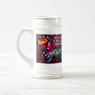 Caneca De Cerveja Tudo que você precisa é amor e uma Abstrato de art