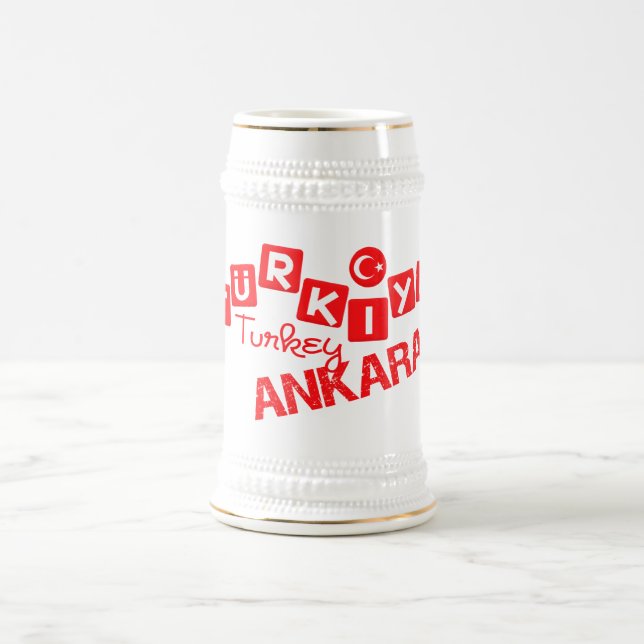 Caneca De Cerveja TurkEY ANKARA mug - escolha estilo e cor (Centro)