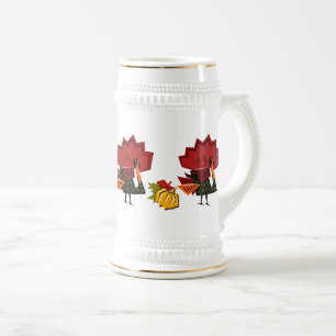 Caneca De Cerveja Turquia e Pumpkins - Ação de Graças Gift Mugs