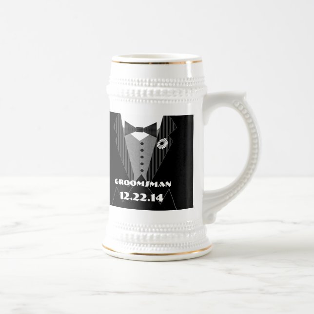 Caneca de cerveja Tuxedo Tie Gerber Daisy Padrinho (Direita)