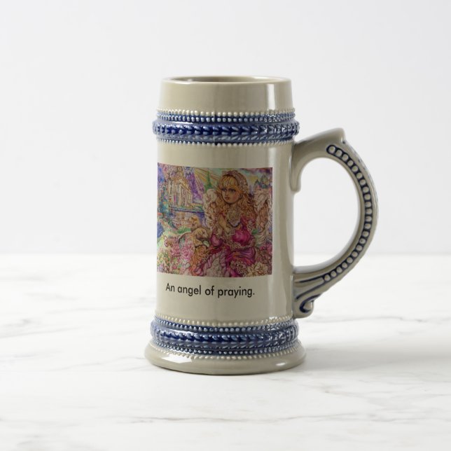 Caneca De Cerveja Um anjo de praying., um anjo de praying. (Direita)