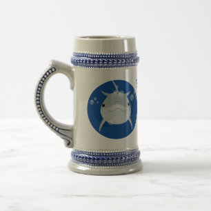 Caneca De Cerveja Um bonito e feliz desenho animado de golfinho kawa