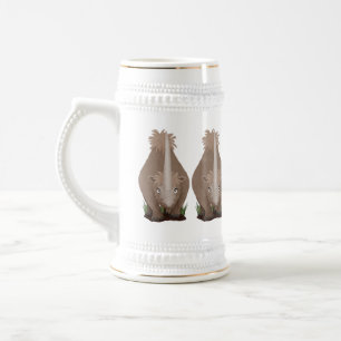 Caneca De Cerveja Um desenho animado de Rinoceronte elasmotherium