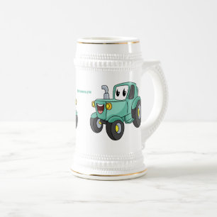 Caneca De Cerveja Um desenho animado verde e bonito