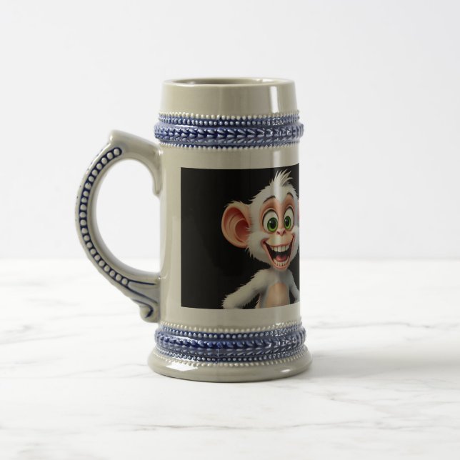 Caneca De Cerveja Um macaco branco sorridente (Esquerda)
