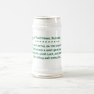 Caneca De Cerveja Uma bênção irlandesa tradicional/dia de St Patr
