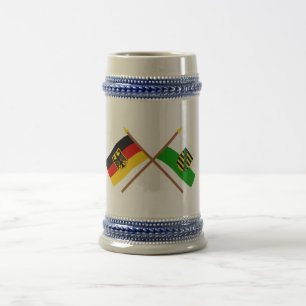 Caneca De Cerveja Und Sachsen Flaggen da alemanha, gekreuzt