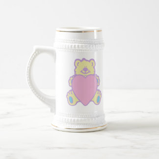 Caneca De Cerveja Ursa de pelúcia fofa coração de amor
