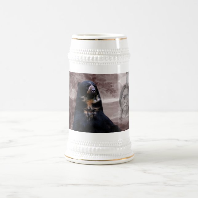 Caneca De Cerveja Urso negro indígena americano (Centro)