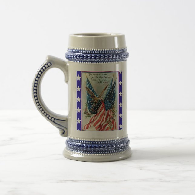 Caneca De Cerveja USA Eagle Fourth of July Patriotic Flag (Esquerda)