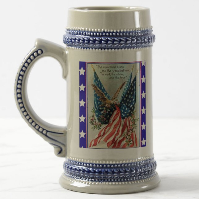 Caneca De Cerveja USA Eagle Fourth of July Patriotic Flag (Criador carregado)
