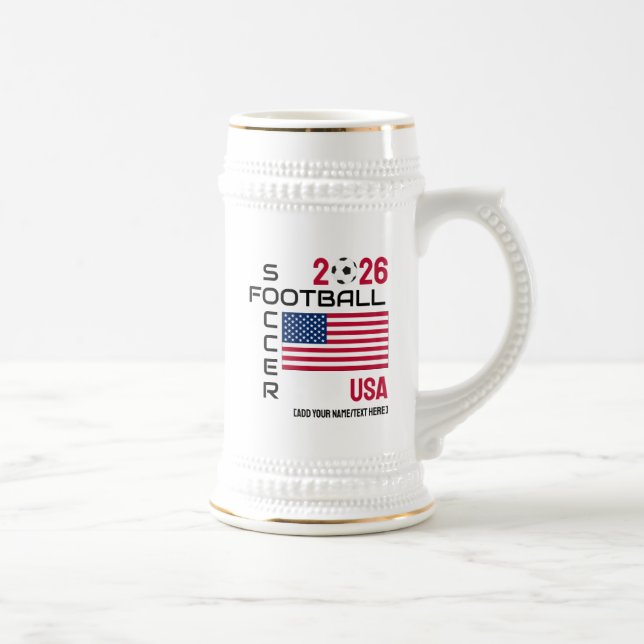 Caneca De Cerveja USSOCcer Custom 2026 QUALQUER ANO (Direita)
