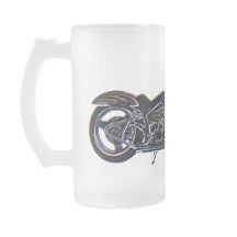 Caneca de cerveja V-gêmea de néon da motocicleta