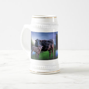 Caneca De Cerveja Vaca e Bezerro Angus Preto