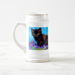 Caneca De Cerveja Van Gogh Cat e Flores