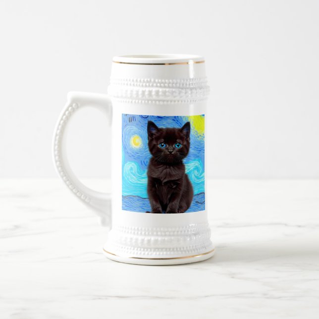 Caneca De Cerveja Van Gogh Starry Night Black (Esquerda)