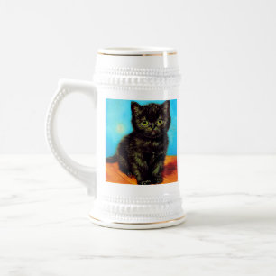 Caneca De Cerveja Van Gogh Style Pouting Kitten