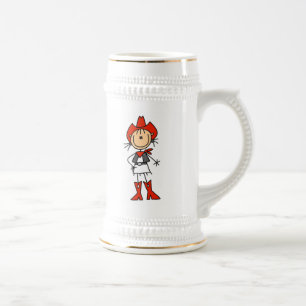 Caneca De Cerveja Vaqueira em Camisetas Vermelhas e Presentes