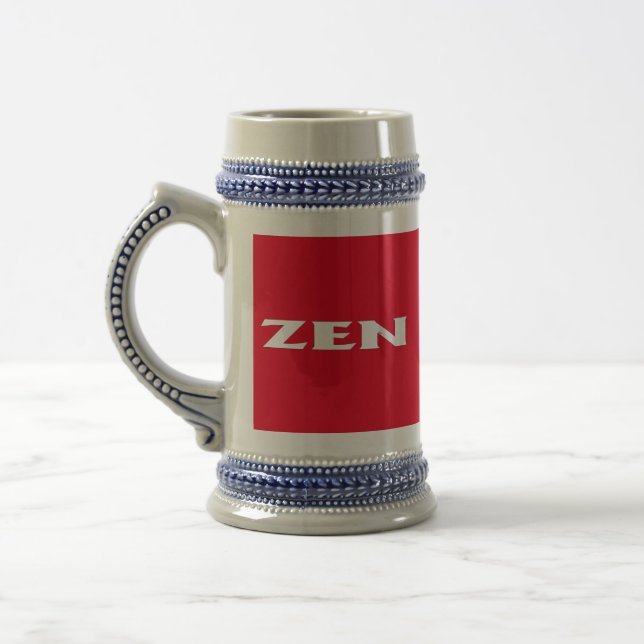 Caneca de cerveja vermelha branca Zen (Esquerda)