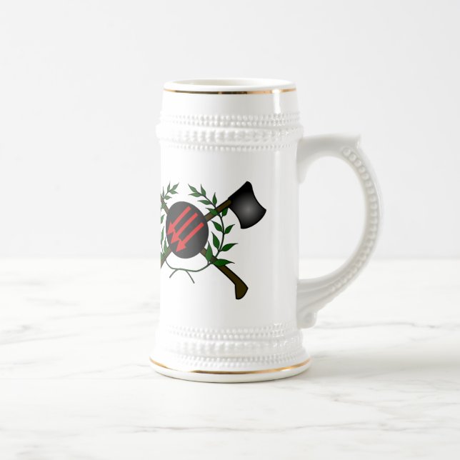 Caneca De Cerveja Vermelho/anarquia comunistas da cabeça da pele do (Direita)