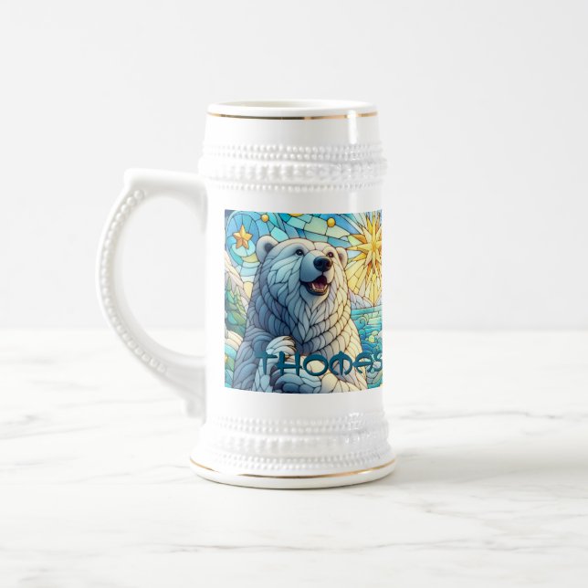 Caneca De Cerveja Vidro Escondido Do Urso Polar Personalizado (Esquerda)