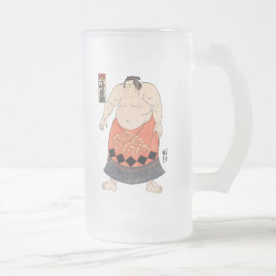 Caneca De Cerveja Vidro Jateado 力 士, 国 Sumo Wrestler, Kuniyoshi, Ukiyo-e