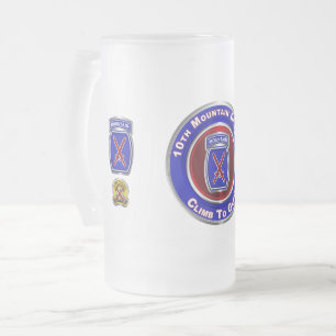 Caneca De Cerveja Vidro Jateado 10ª Divisão de Montanha "Subir à Glória"
