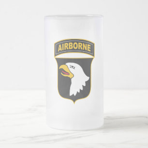 Caneca De Cerveja Vidro Jateado 1010 Veterano Militar da Divisão de Aeronaves