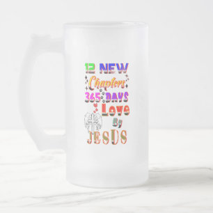 Caneca De Cerveja Vidro Jateado 12 Novos Capítulos 365 Dias de Amor por Jesus