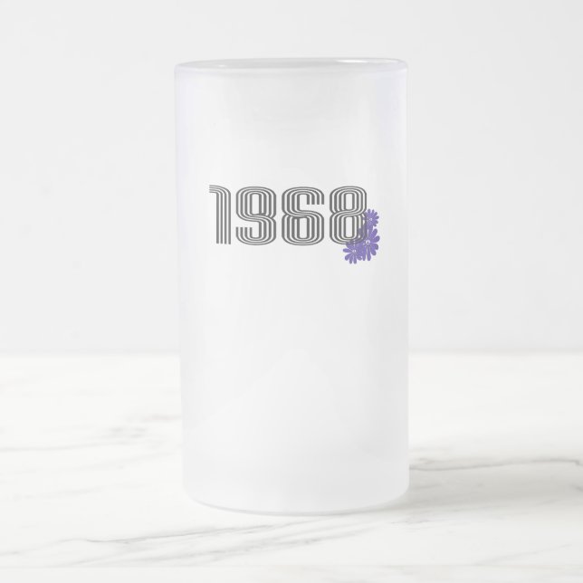 Caneca De Cerveja Vidro Jateado 1968 Hippie Peace Sign Flower Power Purple (Centro)