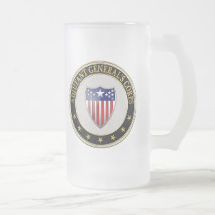 Caneca De Cerveja Vidro Jateado [200] Insígnia da Ramificação do Corpo Geral Adjut