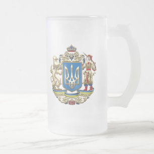 Caneca De Cerveja Vidro Jateado [200] Ucrânia: Proposta de uma maior Casaco de arm