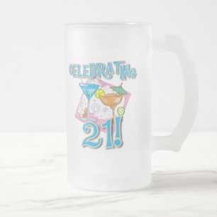 Caneca De Cerveja Vidro Jateado 21 de comemoração tropicais