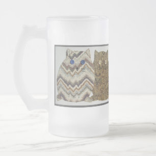 Caneca De Cerveja Vidro Jateado 2 Gatos Gordos #1