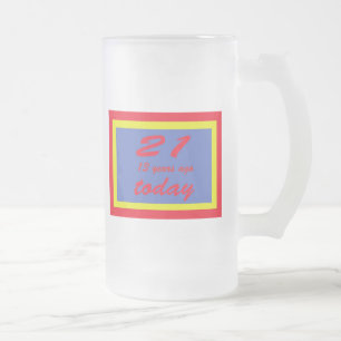 Caneca De Cerveja Vidro Jateado 34 anos