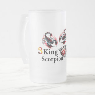 Caneca De Cerveja Vidro Jateado 3 King Sporpion Beer Glass