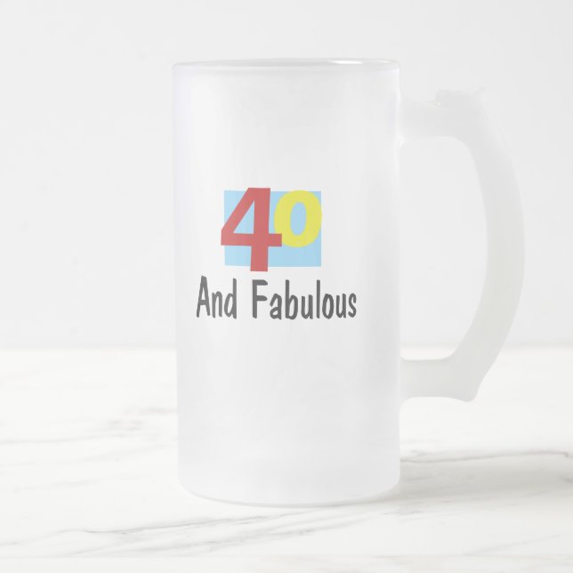 Caneca De Cerveja Vidro Jateado 40 e Fabuloso (Direita)