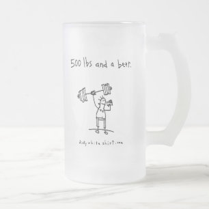 Caneca De Cerveja Vidro Jateado 500 libras e uma cerveja