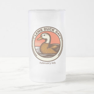 Caneca De Cerveja Vidro Jateado 6 de Fev - Dia do Pato Lame