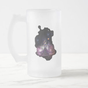 Caneca De Cerveja Vidro Jateado A Beleza Do Retrato De Arte Fractal De Trilia