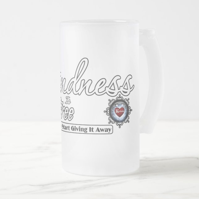 Caneca De Cerveja Vidro Jateado A bondade é grátis (Frente Esquerda)