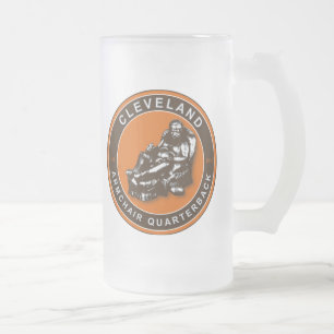 Caneca De Cerveja Vidro Jateado A Cadeira-Armador QB Cleveland Football Mg