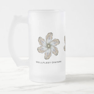 Caneca De Cerveja Vidro Jateado A caneca de vidro da flor da ostra - projete A
