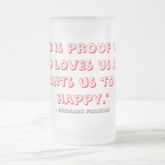 Caneca De Cerveja Vidro Jateado A "cerveja é prova. " (Centro)