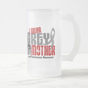 Caneca De Cerveja Vidro Jateado A doença de Parkinson EU VISTO o CINZA PARA MINHA