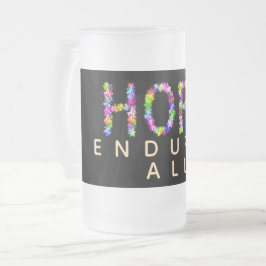 Caneca De Cerveja Vidro Jateado A Esperança Nunca Diminui | A Esperança Suporta Tu