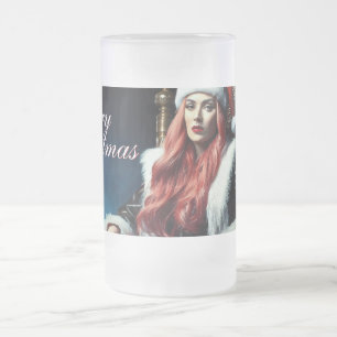 Caneca De Cerveja Vidro Jateado A irmã mais sensual do Papai Noel - Merry Xmas 031
