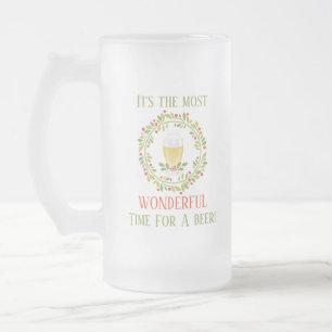 Caneca De Cerveja Vidro Jateado A maioria de tempo maravilhoso para um Natal da