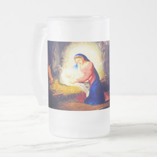 Caneca De Cerveja Vidro Jateado A Natividade do Cristo